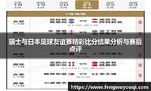 瑞士与日本足球友谊赛精彩比分结果分析与赛后点评